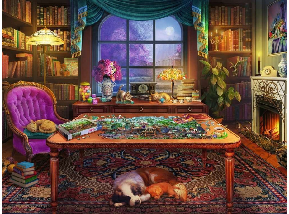 RAVENSBURGER Puzzle Útulné miesta: Na skladanie puzzle XL 750 dielikov