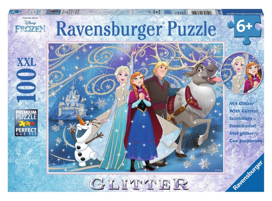 RAVENSBURGER Trblietavé puzzle Ľadové kráľovstvo XXL 100 dielikov