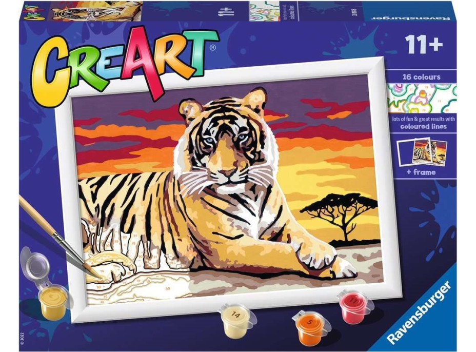 RAVENSBURGER CreArt Maľovanie podľa čísel: Majestátny tiger 24x18cm