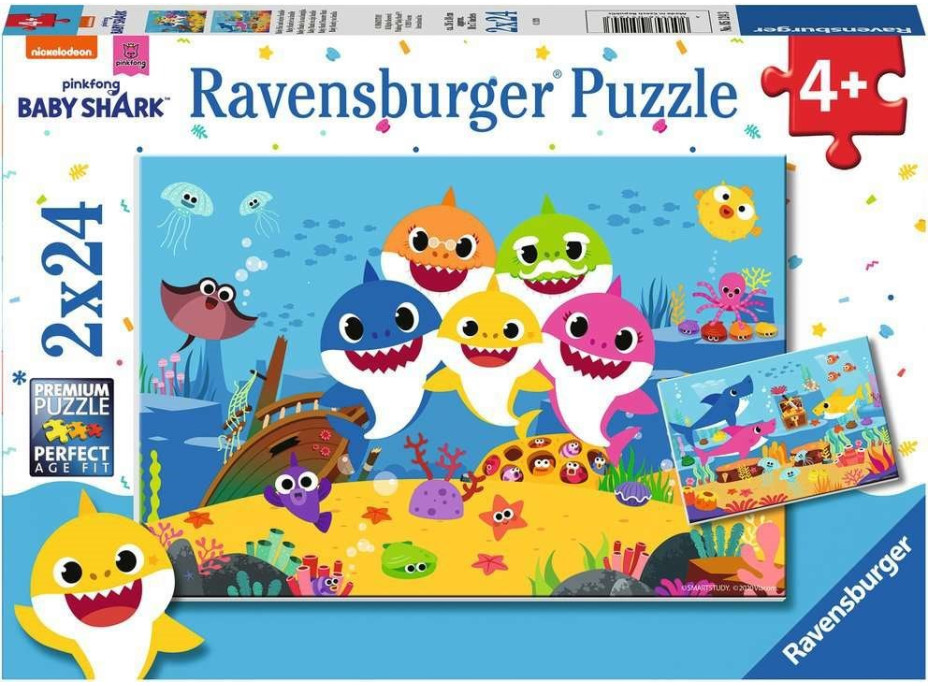 RAVENSBURGER Puzzle Baby Shark 2x24 dielikov