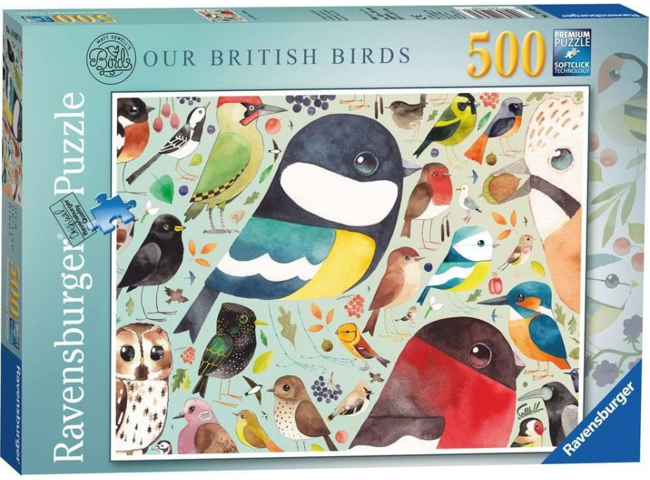 RAVENSBURGER Puzzle Britskí vtáci 500 dielikov