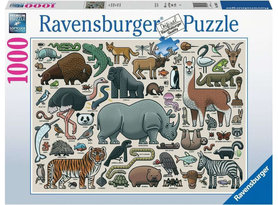 RAVENSBURGER Puzzle Divoké zvieratá 1000 dielikov