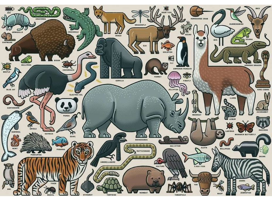 RAVENSBURGER Puzzle Divoké zvieratá 1000 dielikov