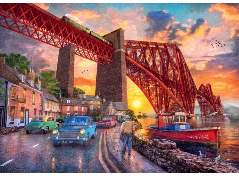 RAVENSBURGER Puzzle Forth Bridge pri západe slnka, Škótsko 1000 dielikov