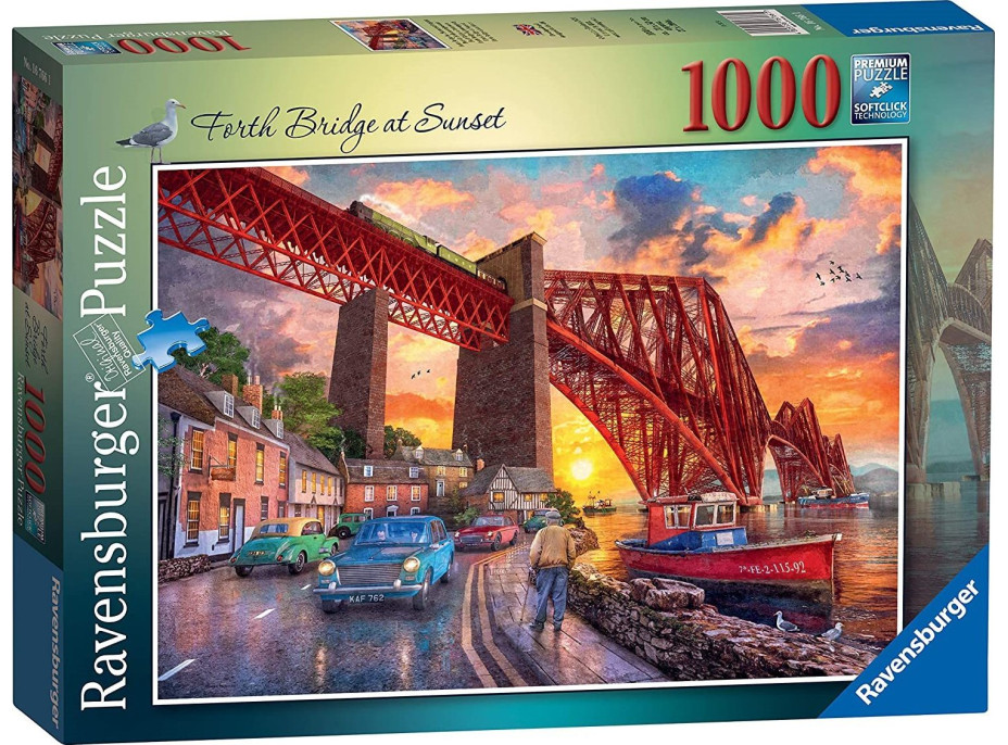 RAVENSBURGER Puzzle Forth Bridge pri západe slnka, Škótsko 1000 dielikov