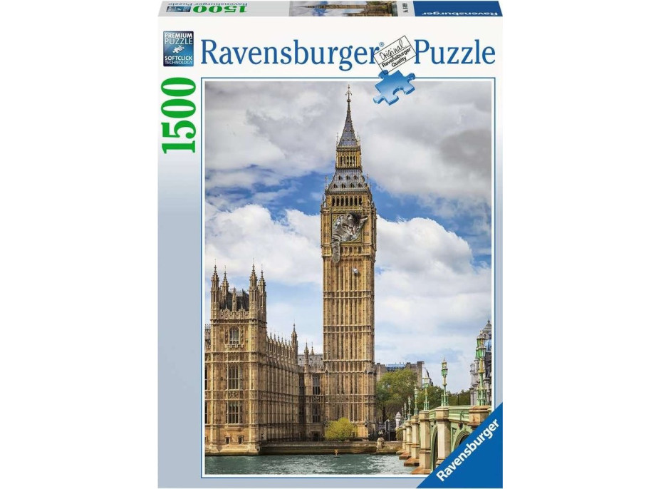 RAVENSBURGER Puzzle Mačka na Big Bene 1500 dielikov