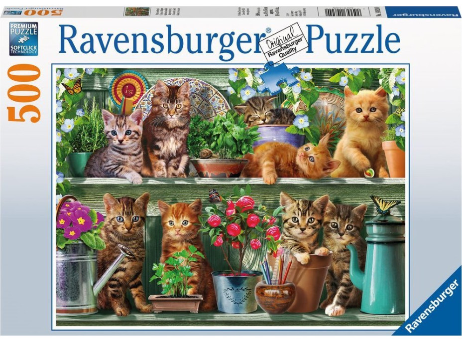 RAVENSBURGER Puzzle Mačky na poličke 500 dielikov