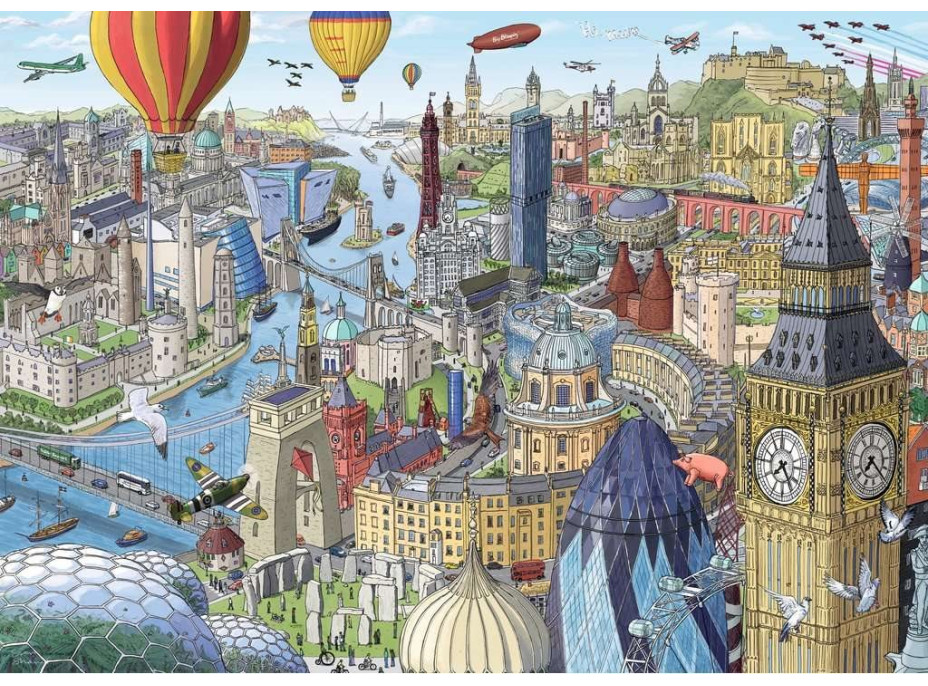 RAVENSBURGER Puzzle Okolo Veľkej Británie a Írska 1000 dielikov