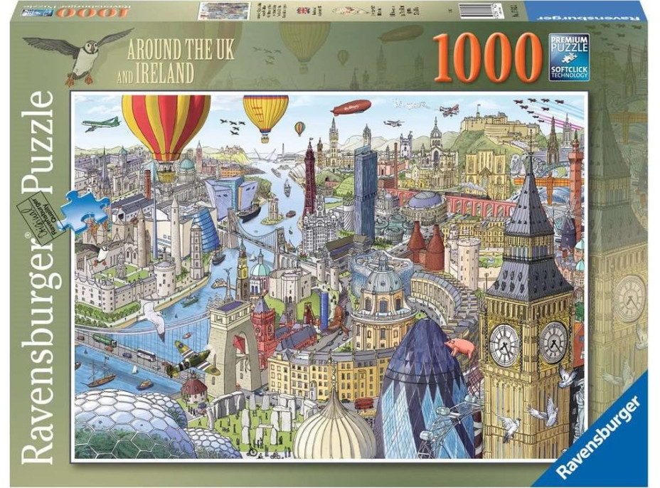 RAVENSBURGER Puzzle Okolo Veľkej Británie a Írska 1000 dielikov