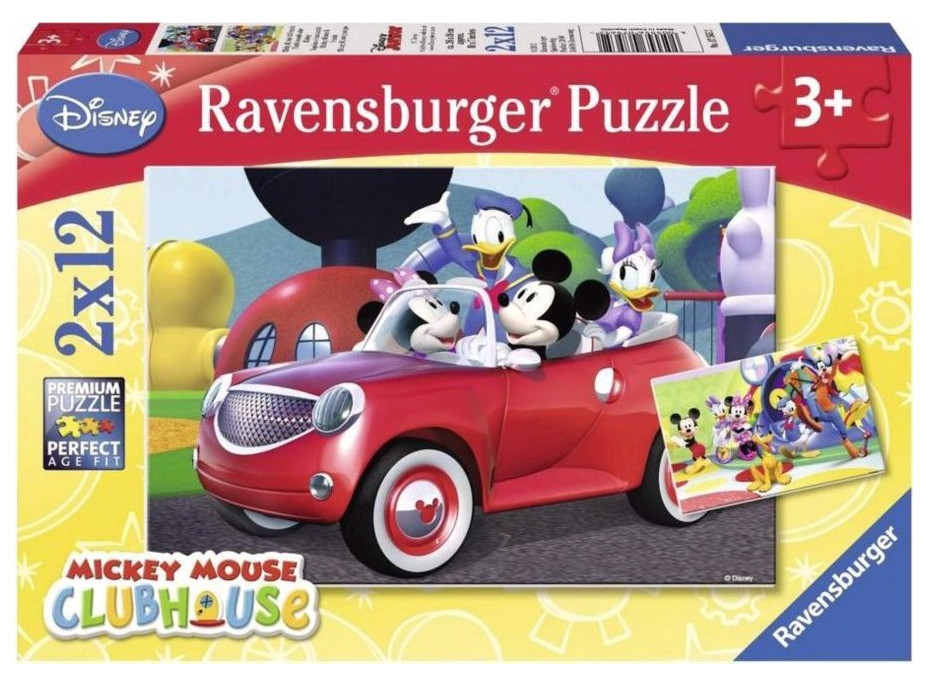 RAVENSBURGER Puzzle Mickey Mouse s priateľmi 2x12 dielikov