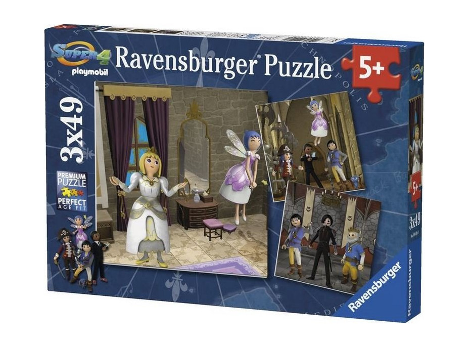 RAVENSBURGER Puzzle Playmobil Kráľovská svadba 3x49 dielikov