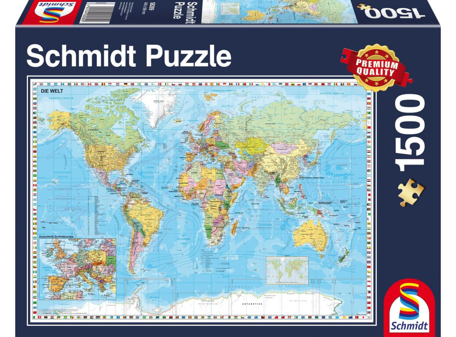 SCHMIDT Puzzle Politická mapa sveta 1500 dielikov