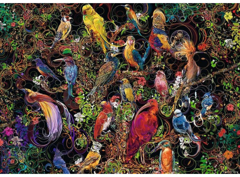 RAVENSBURGER Puzzle Vtáky v umení 1000 dielikov