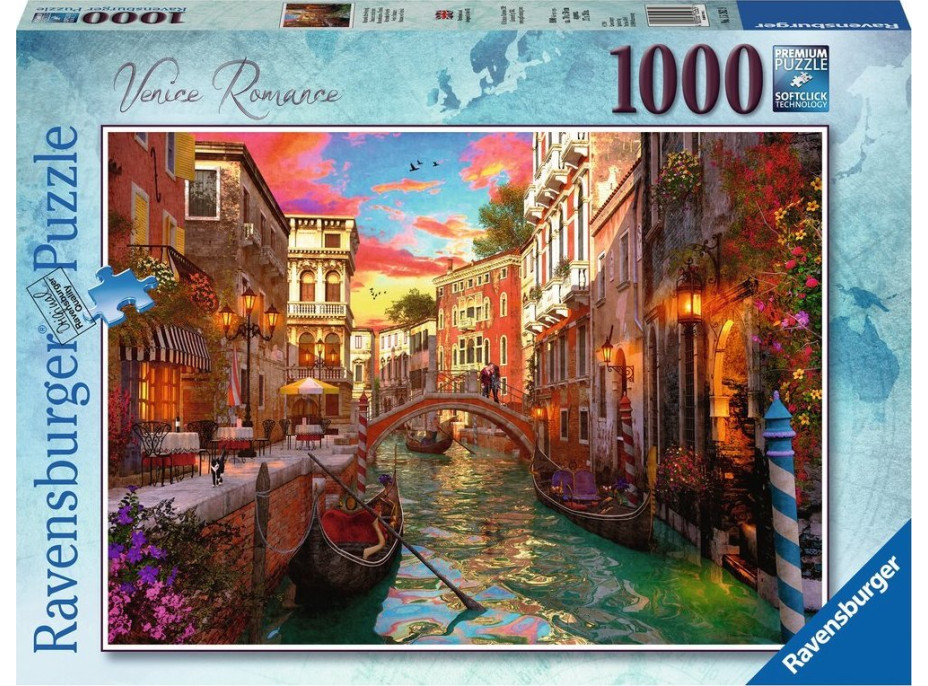 RAVENSBURGER Puzzle Romantické Benátky 1000 dielikov