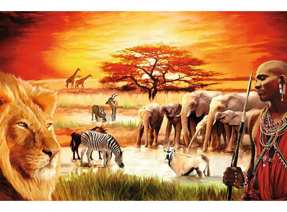 RAVENSBURGER Puzzle Savana - hrdí Masajovia 3000 dielikov