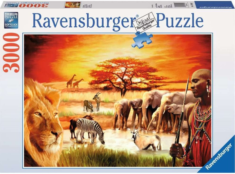 RAVENSBURGER Puzzle Savana - hrdí Masajovia 3000 dielikov