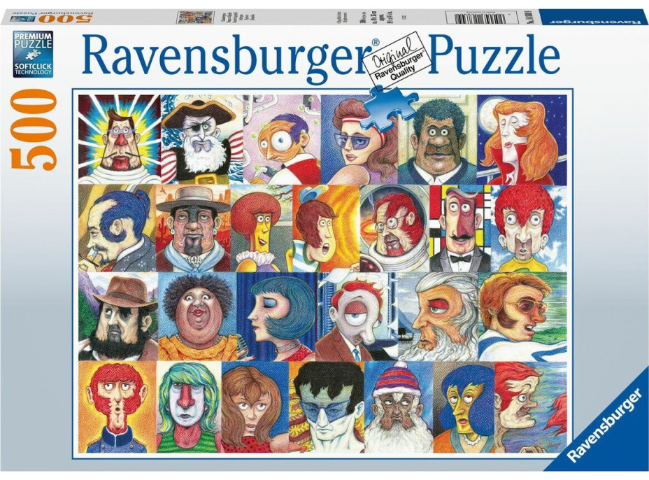 RAVENSBURGER Puzzle Abeceda v tvárach 500 dielikov