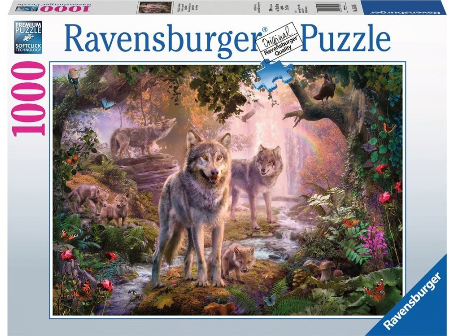 RAVENSBURGER Puzzle Vlčia rodina v lete 1000 dielikov