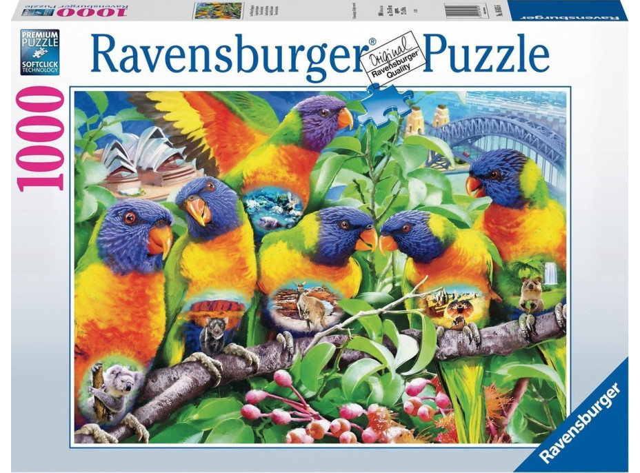 RAVENSBURGER Puzzle Krajina papagájov 1000 dielikov