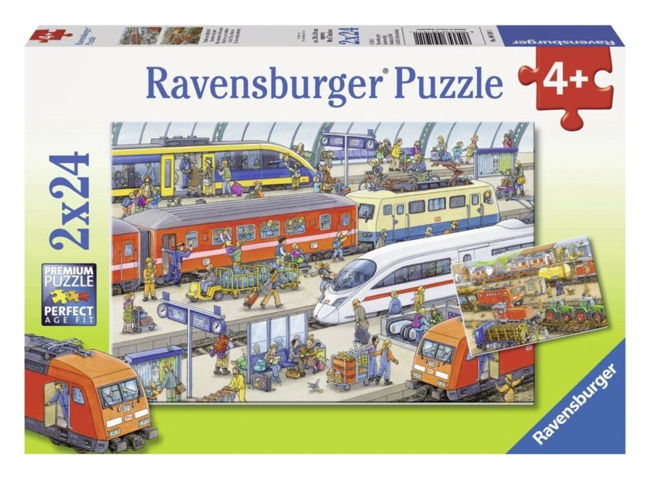 RAVENSBURGER Puzzle Rušná vlaková stanica 2x24 dielikov