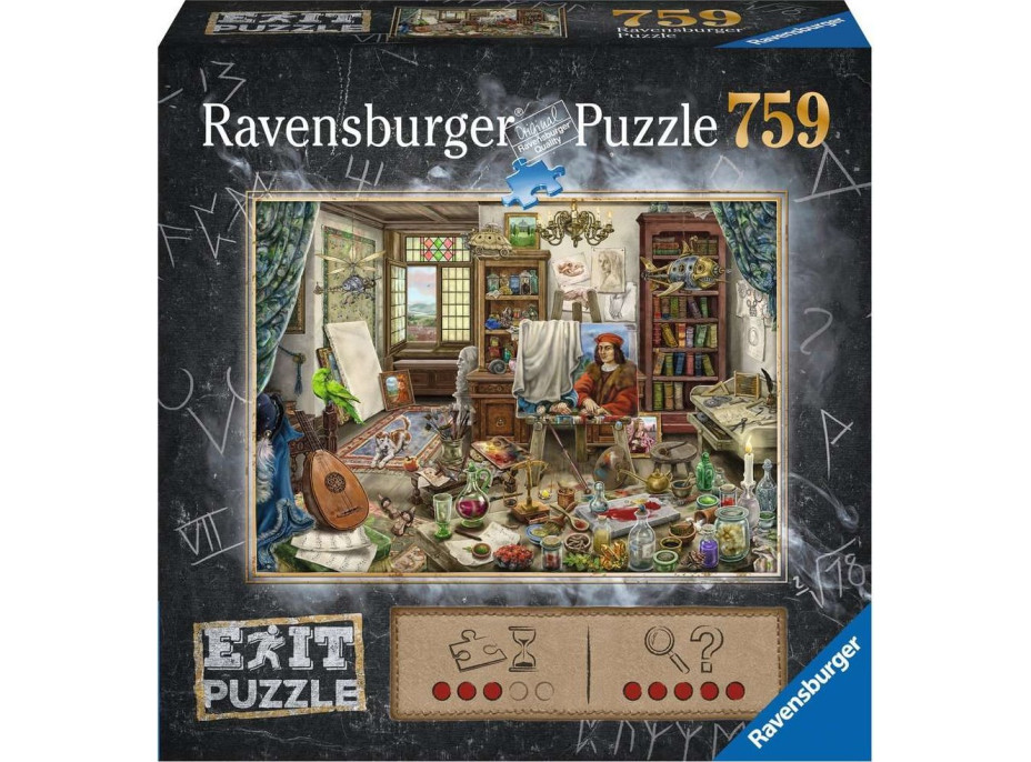 RAVENSBURGER Únikové EXIT puzzle Umelecké štúdio 759 dielikov