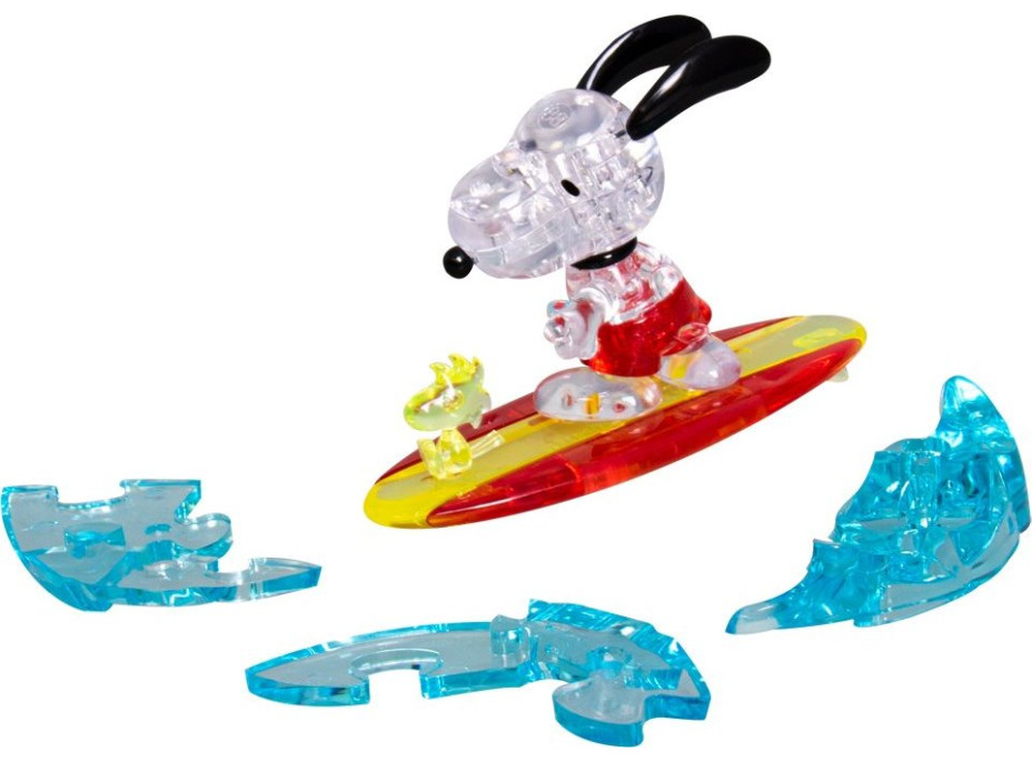 HCM KINZEL 3D Crystal puzzle Surfujúce Snoopy 41 dielikov