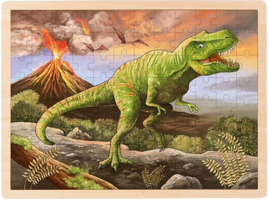 GOKI Drevené puzzle T-Rex 96 dielikov