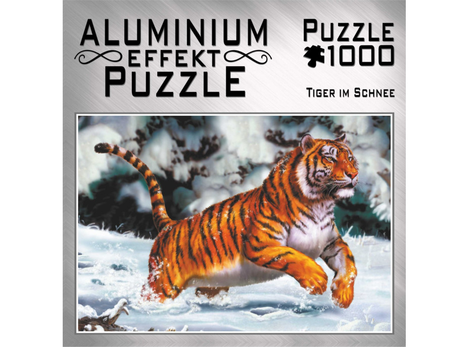 MIC Metalické puzzle Tiger v snehu 1000 dielikov