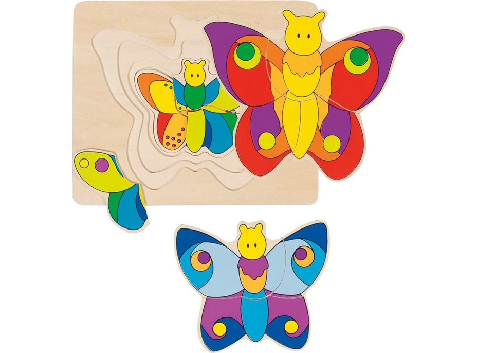 GOKI Viacvrstvové puzzle Motýľ