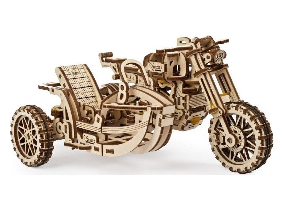 UGEARS 3D puzzle Motorka so sajdkárou 380 dielikov