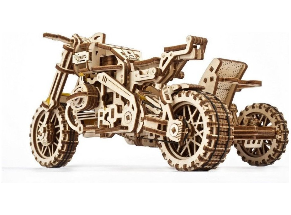 UGEARS 3D puzzle Motorka so sajdkárou 380 dielikov