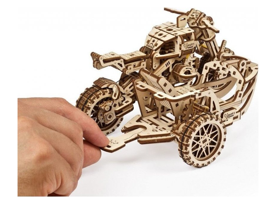 UGEARS 3D puzzle Motorka so sajdkárou 380 dielikov