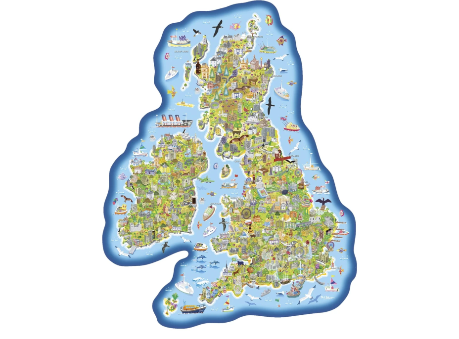 GIBSONS Vzdelávacie puzzle Mapa Veľkej Británie a Írska 150 dielikov
