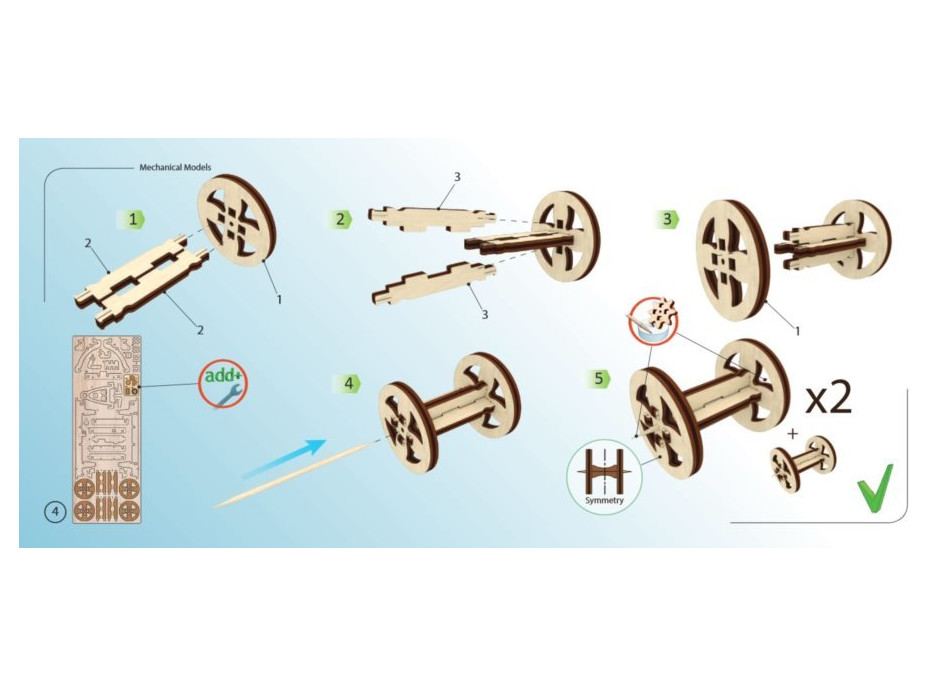 UGEARS 3D puzzle Vlečka 68 dielikov