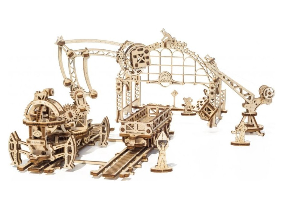 UGEARS 3D puzzle Železničný žeriav - manipulátor 354 dielikov