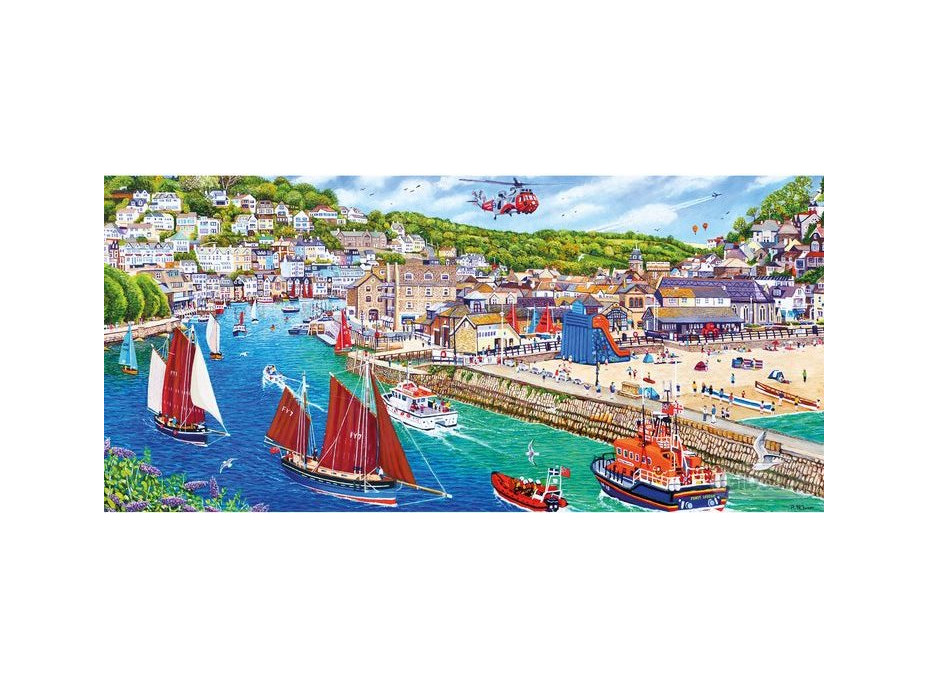 GIBSONS Panoramatické puzzle Prístav Looe, Cornwall 636 dielikov