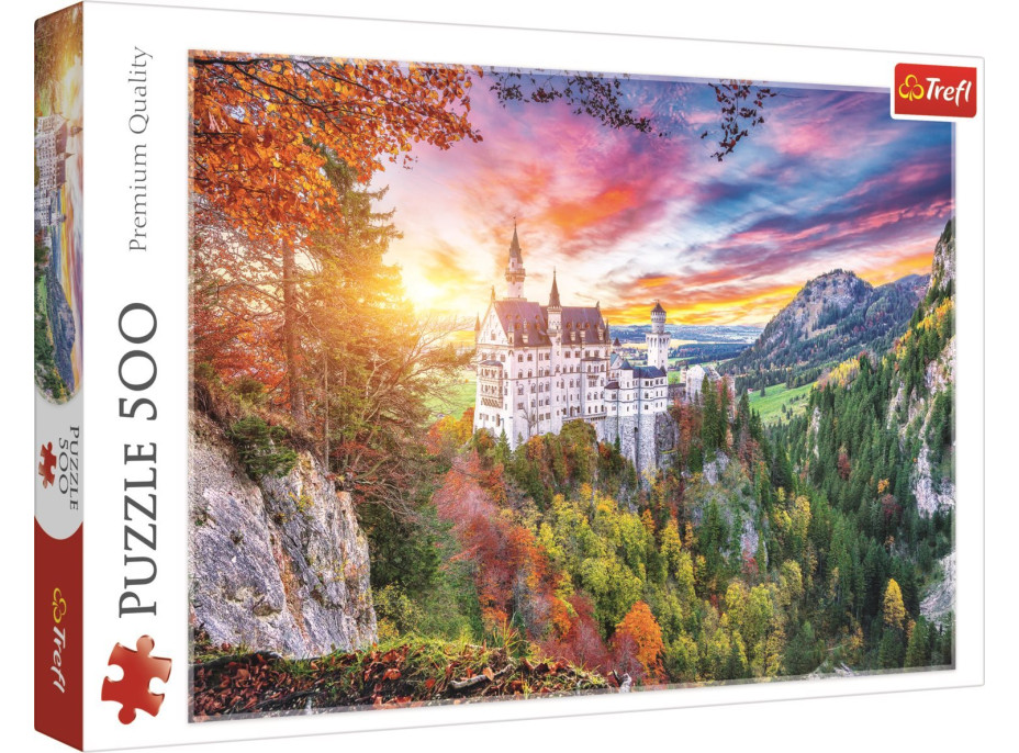 TREFL Puzzle Pohľad na zámok Neuschwanstein, Nemecko 500 dielikov