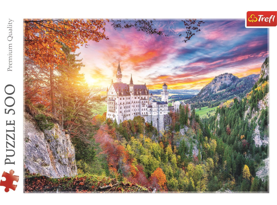 TREFL Puzzle Pohľad na zámok Neuschwanstein, Nemecko 500 dielikov