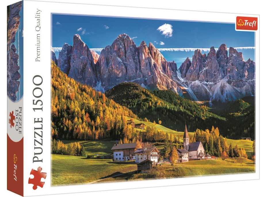 TREFL Puzzle Údolie Val di Funes, Dolomity 1500 dielikov