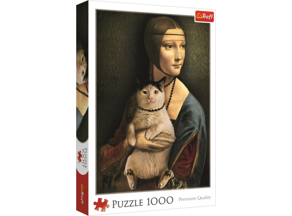 TREFL Puzzle Dáma s mačkou 1000 dielikov