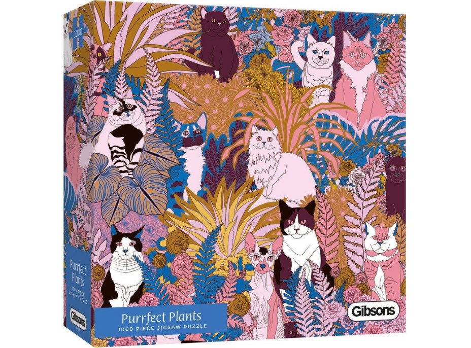 GIBSONS Puzzle Mačacie rastliny (Purrfect Plants) 1000 dielikov