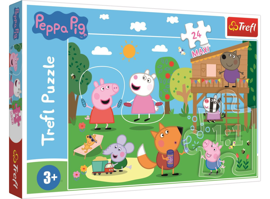 TREFL Puzzle Prasiatko Peppa: Zábava v tráve MAXI 24 dielikov