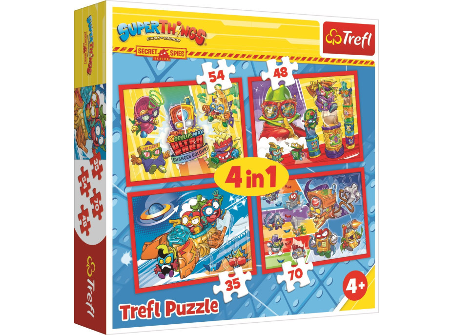 TREFL Puzzle Super Things: Tajní špióni 4v1 (35,48,54,70 dielikov)