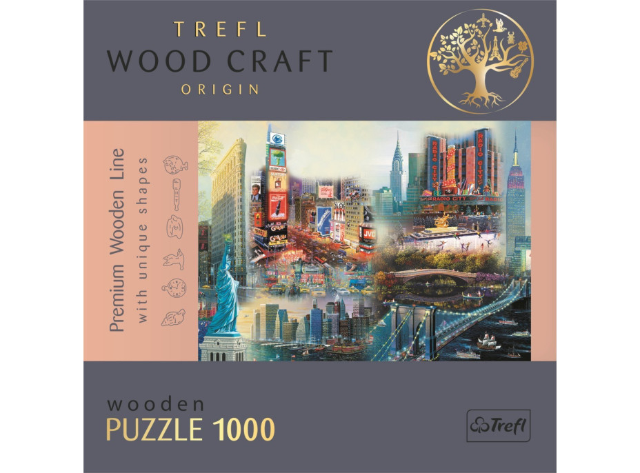 Trefl Wood Craft Origin puzzle Koláž New York 1000 dielikov