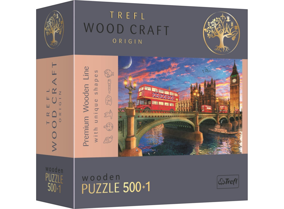 Trefl Wood Craft Origin puzzle Westminsterský palác, Big Ben 501 dielikov