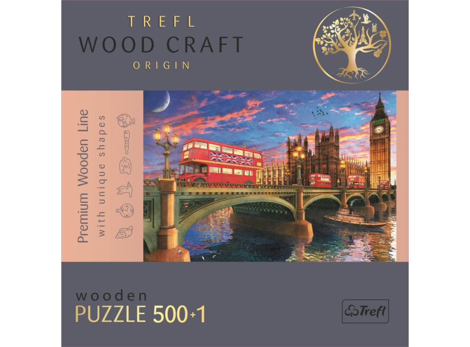 Trefl Wood Craft Origin puzzle Westminsterský palác, Big Ben 501 dielikov