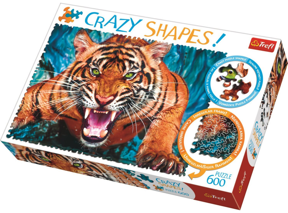 TREFL Crazy Shapes puzzle Útok tigra 600 dielikov