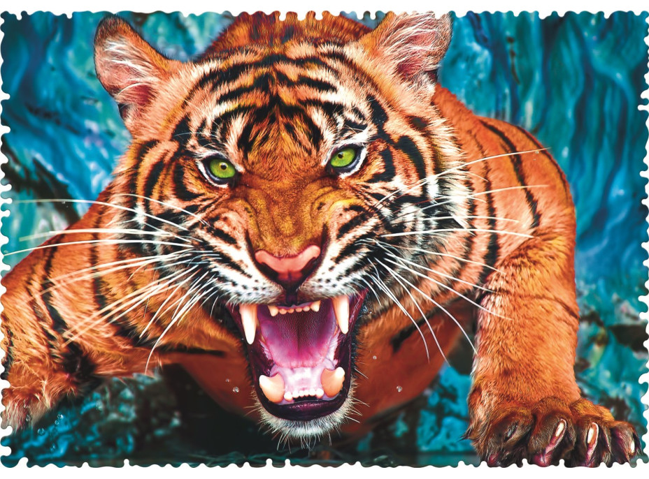 TREFL Crazy Shapes puzzle Útok tigra 600 dielikov