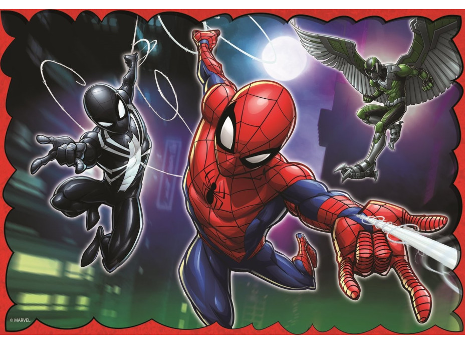 TREFL Puzzle Hrdinný Spiderman 4v1 (35,48,54,70 dielikov)