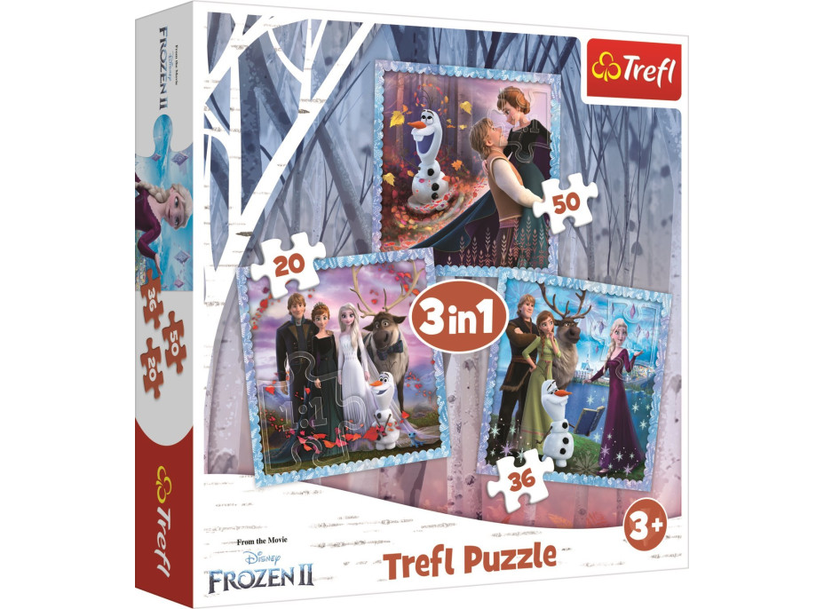 TREFL Puzzle Ľadové kráľovstvo 2: Kúzelný príbeh 3v1 (20,36,50 dielikov)